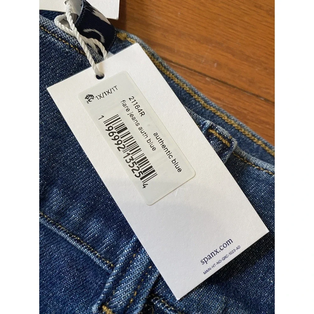 Spanx Denim Flare Auth Blue Jean's Womens Size 1X XL Pull On New! NWT 21164R